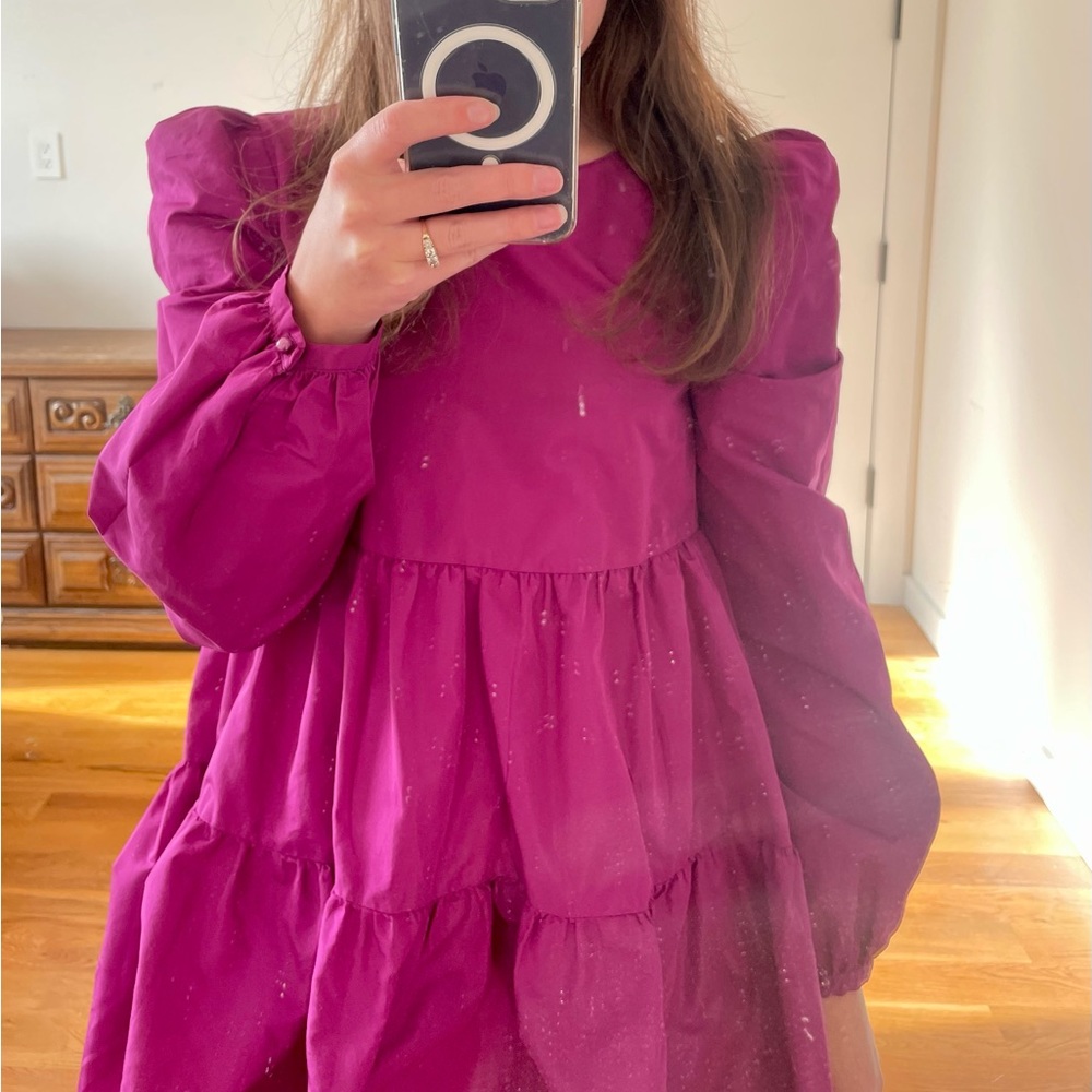 Zara Purple Tiered Mini Dress (XS)